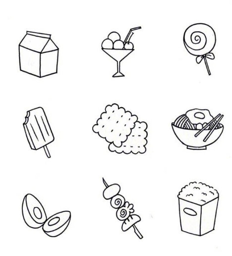 巴士日记 | 超实用手帐素材 日用百货与食物简笔画大全